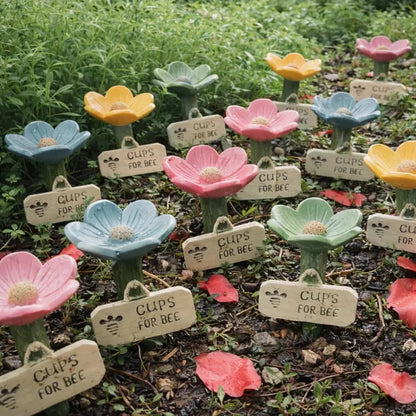 🌸Flower-Shaped Ceramic Bee Watering Station🐝💧
