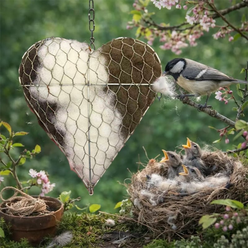 🕊️ Handmade cotton Bird Nesting Heart