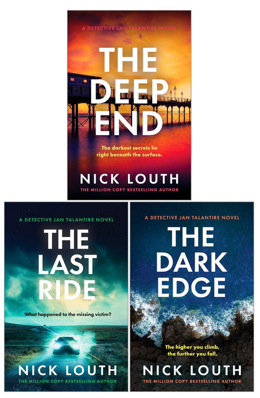 Detective Jan Talantire Series 3 Books Collection Set by Nick Louth (The Last Ride, The Dark Edge, The Deep End) | British Crime Thrillers