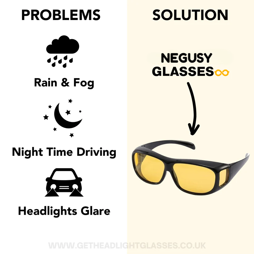 NEGUSY-Fit Over Night Driving Glasses with GlareCut Technology