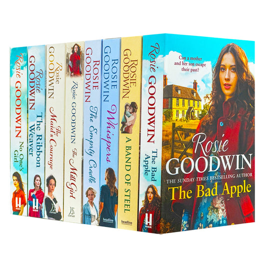 Rosie Goodwin Collection 8 Books Set (The Maid's Courage, Ribbon Weaver, No One's Girl, The Mill Girl, Bad Apple, A Band of Steel, Whispers, The Empty Cradle)