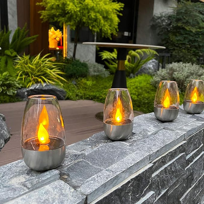 ⚡Hot Sales 49% OFF🔥Solar Power Tea Lights Outdoor Flameless Flicker