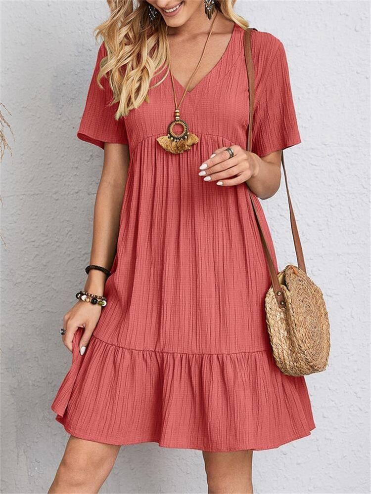 🎁This Season's Summer Picks⏳Retro V-neck Loose Casual Dress✨