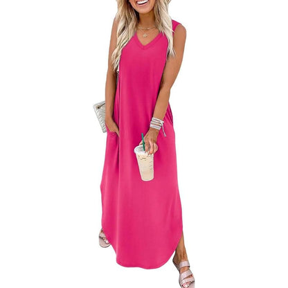 Summer Dresses Maxi Dress Vacation Beach Sundresses 2025 with Pockets